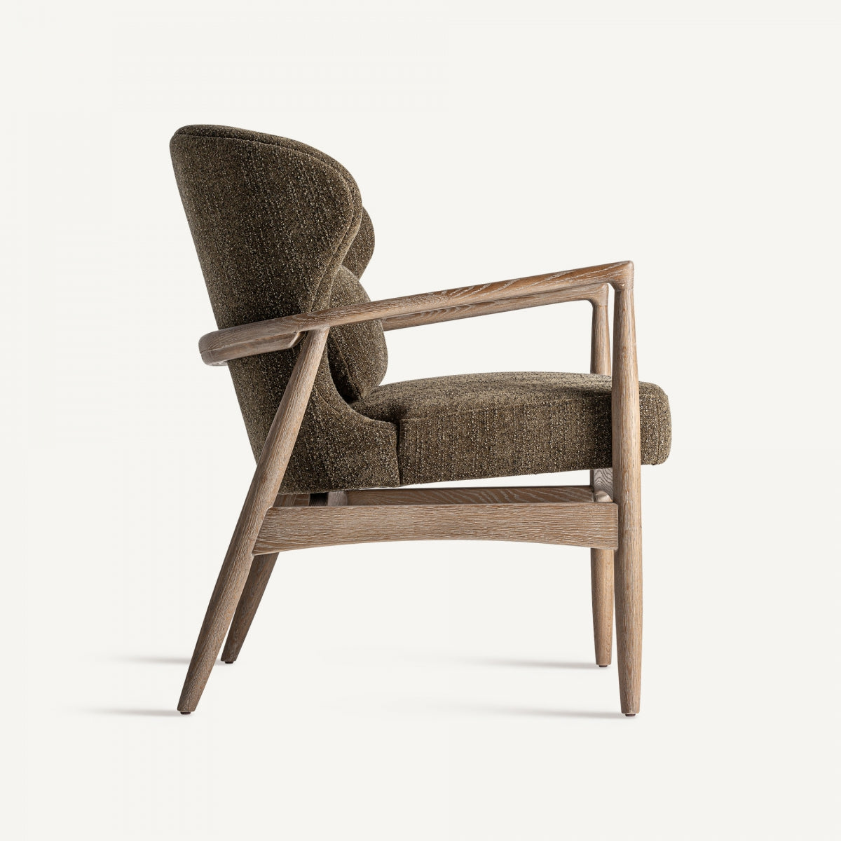 Fauteuil bouclé vert khaki | VICAL Tarres | REMO, mobilier et décoration d'intérieur