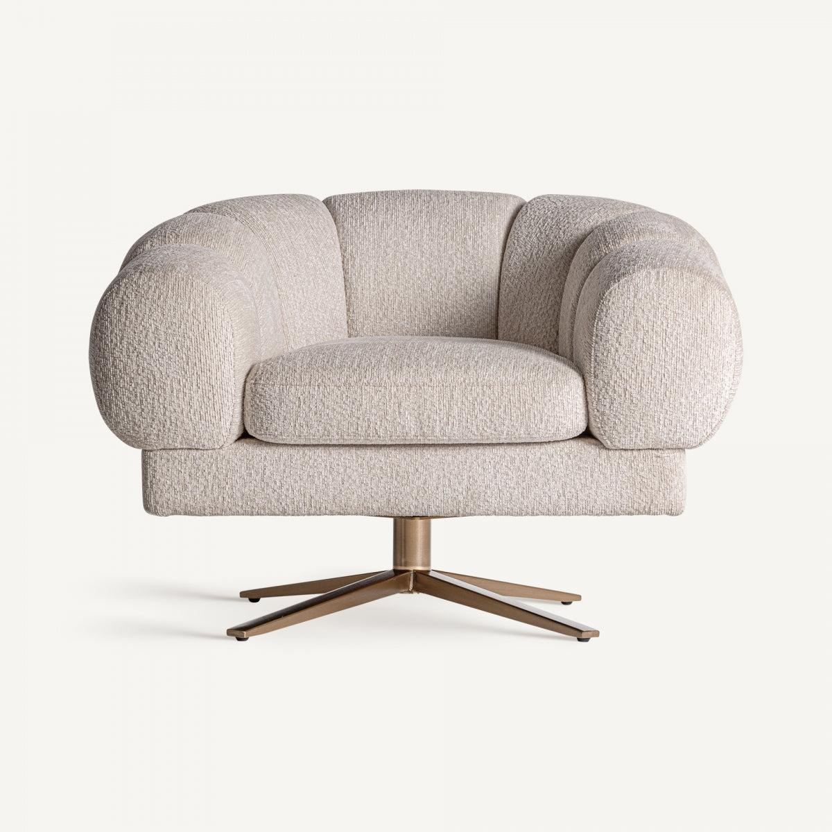 Fauteuil pivotant en tissu blanc cassé | VICAL Elise | REMO, mobilier et décoration d'intérieur