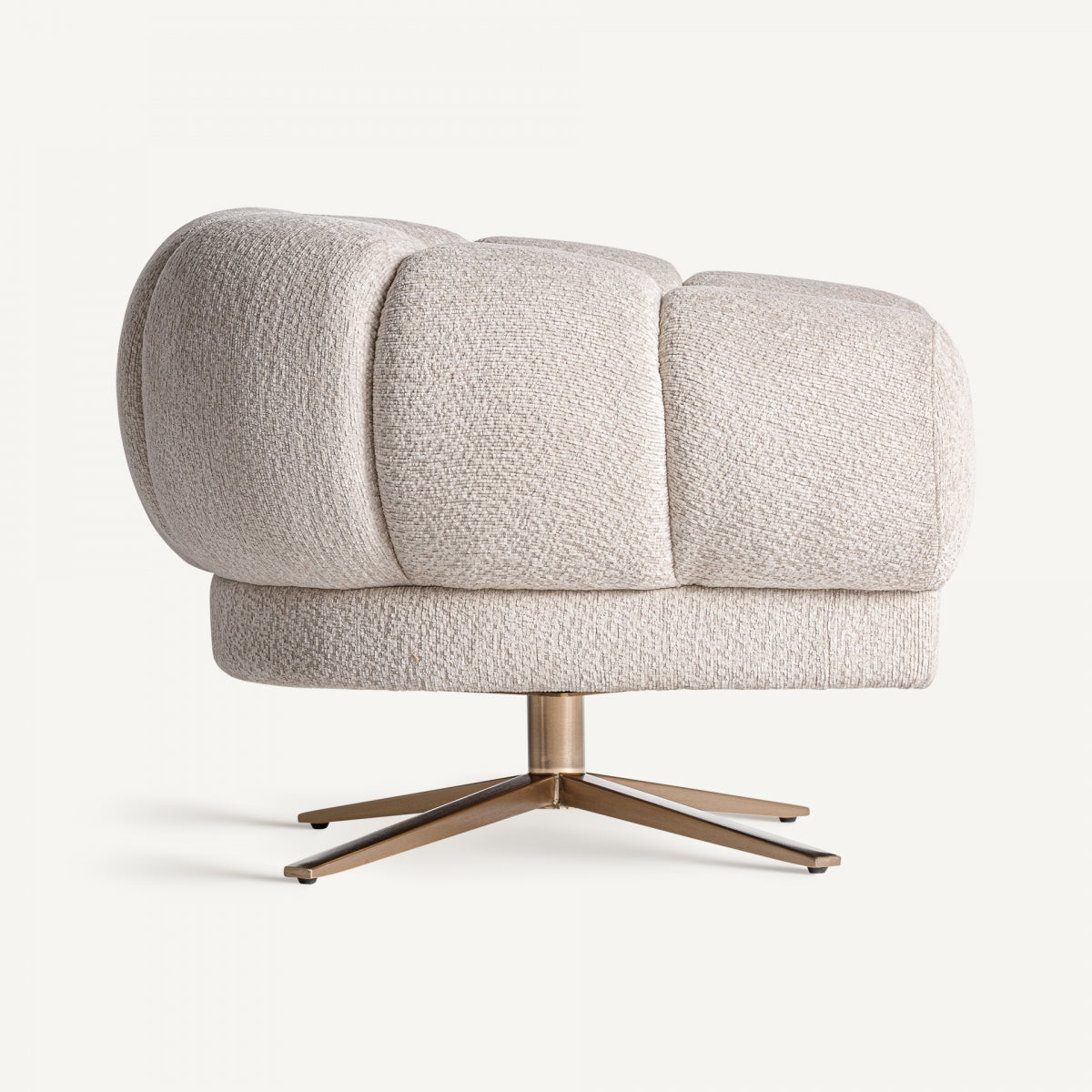 Fauteuil pivotant en tissu blanc cassé | VICAL Elise | REMO, mobilier et décoration d'intérieur