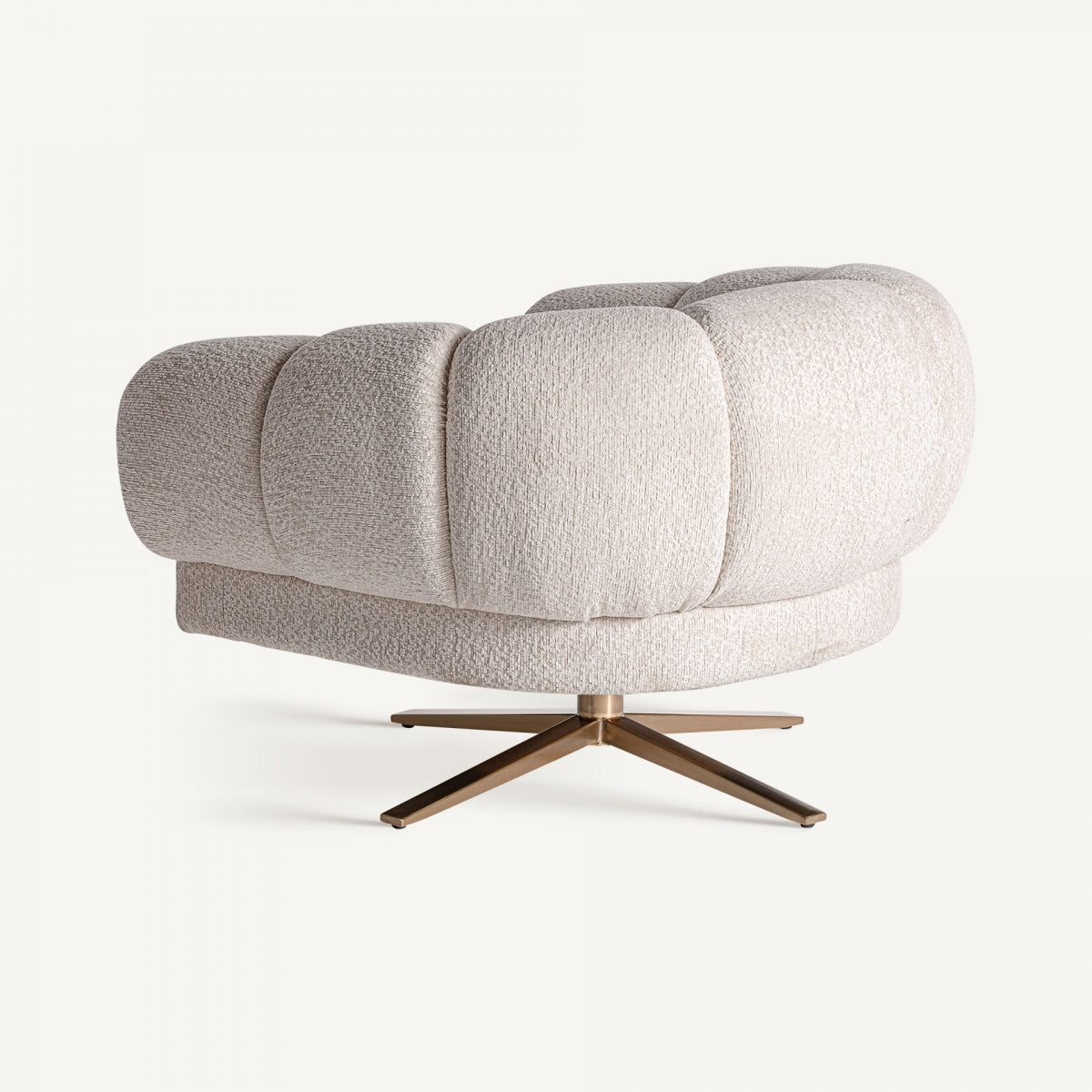 Fauteuil pivotant en tissu blanc cassé | VICAL Elise | REMO, mobilier et décoration d'intérieur