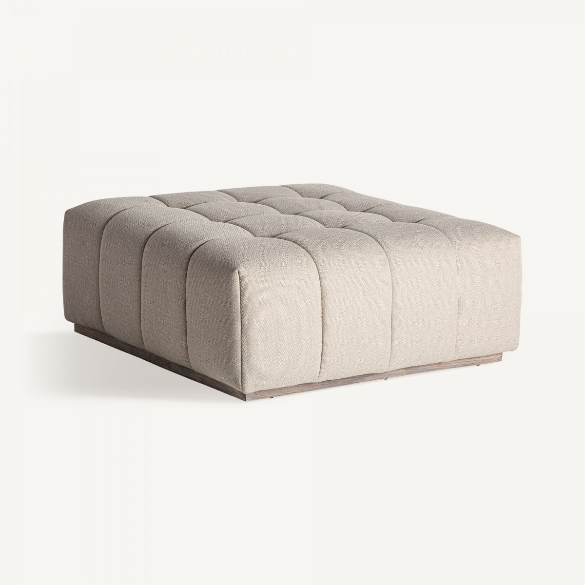 Pouf en tissu blanc cassé | VICAL Winzer | REMO, mobilier et décoration d'intérieur