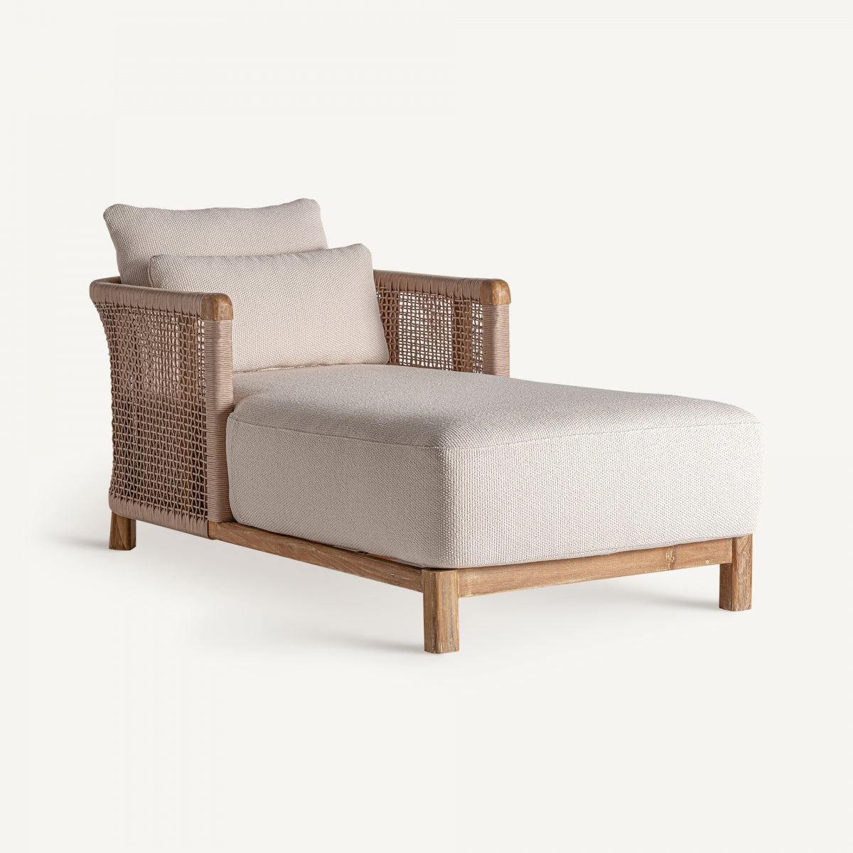 Chaise longue d'extérieur en tissu beige | VICAL Trena | REMO, mobilier et décoration d'intérieur