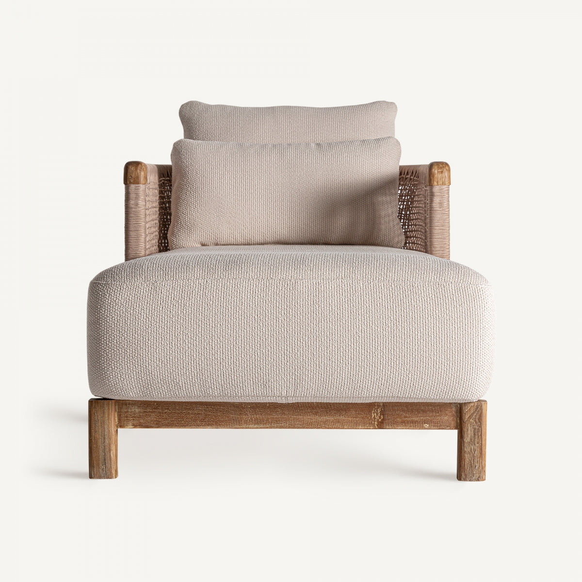 Chaise longue d'extérieur en tissu beige | VICAL Trena | REMO, mobilier et décoration d'intérieur