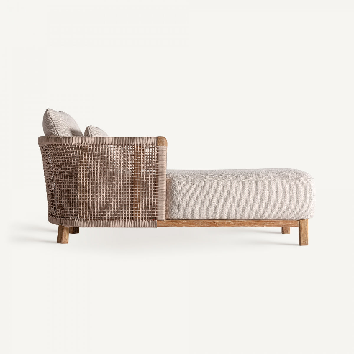 Chaise longue d'extérieur en tissu beige | VICAL Trena | REMO, mobilier et décoration d'intérieur