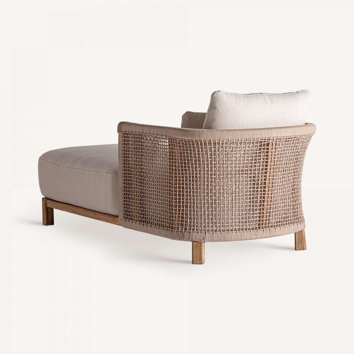 Chaise longue d'extérieur en tissu beige | VICAL Trena | REMO, mobilier et décoration d'intérieur