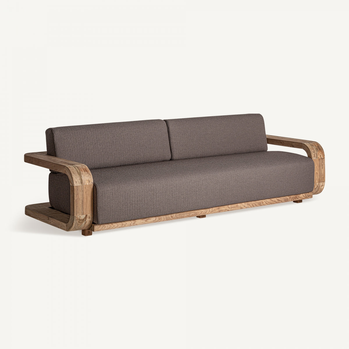 Canapé d'extérieur 4 places en tissu marron | VICAL Corba | REMO, mobilier et décoration d'intérieur