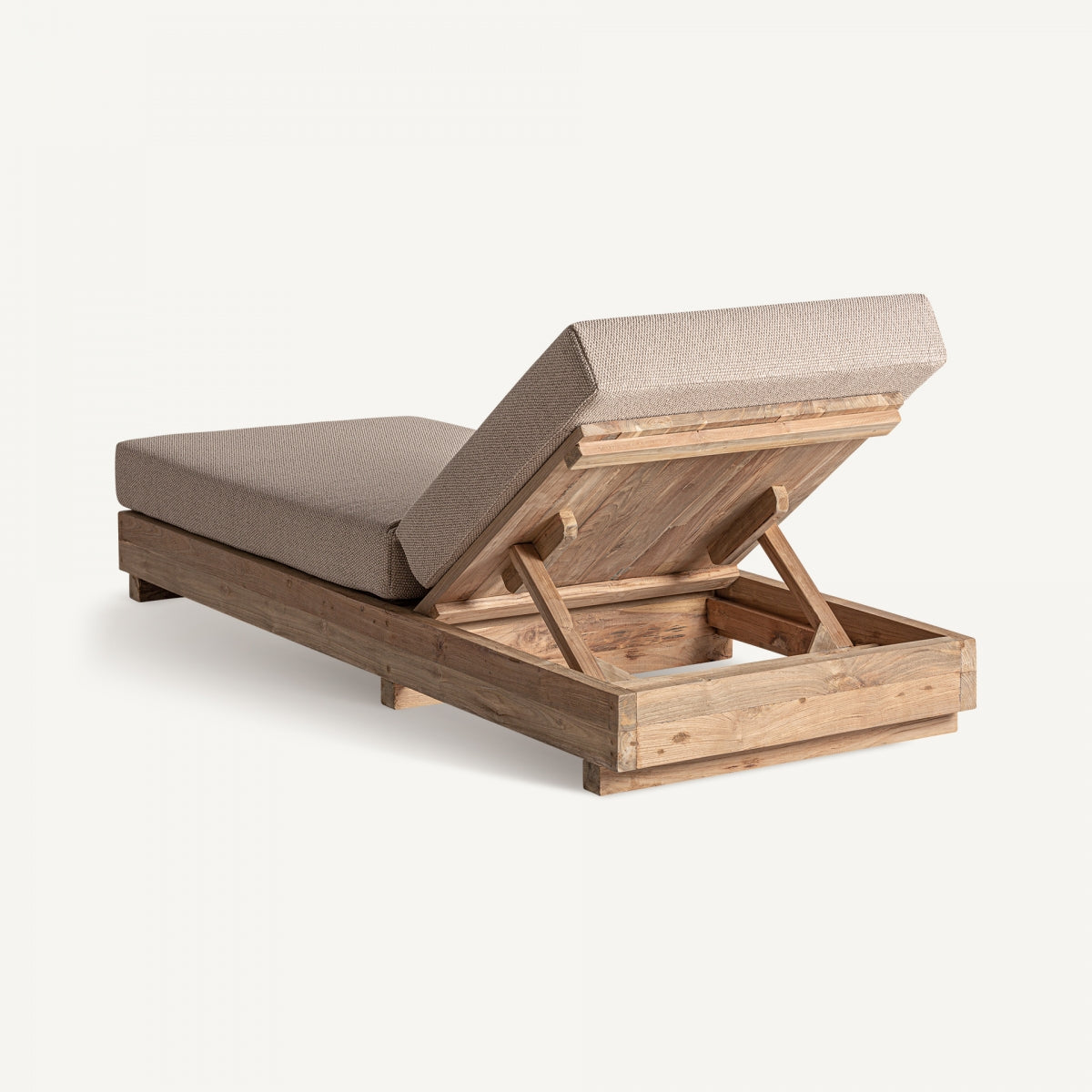 Chaise longue d'extérieur en tissu marron | VICAL Pure | REMO, mobilier et décoration d'intérieur