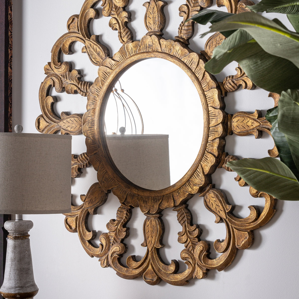 Miroir rond en verre et bois | VICAL Charpey | REMO, mobilier et décoration d'intérieur