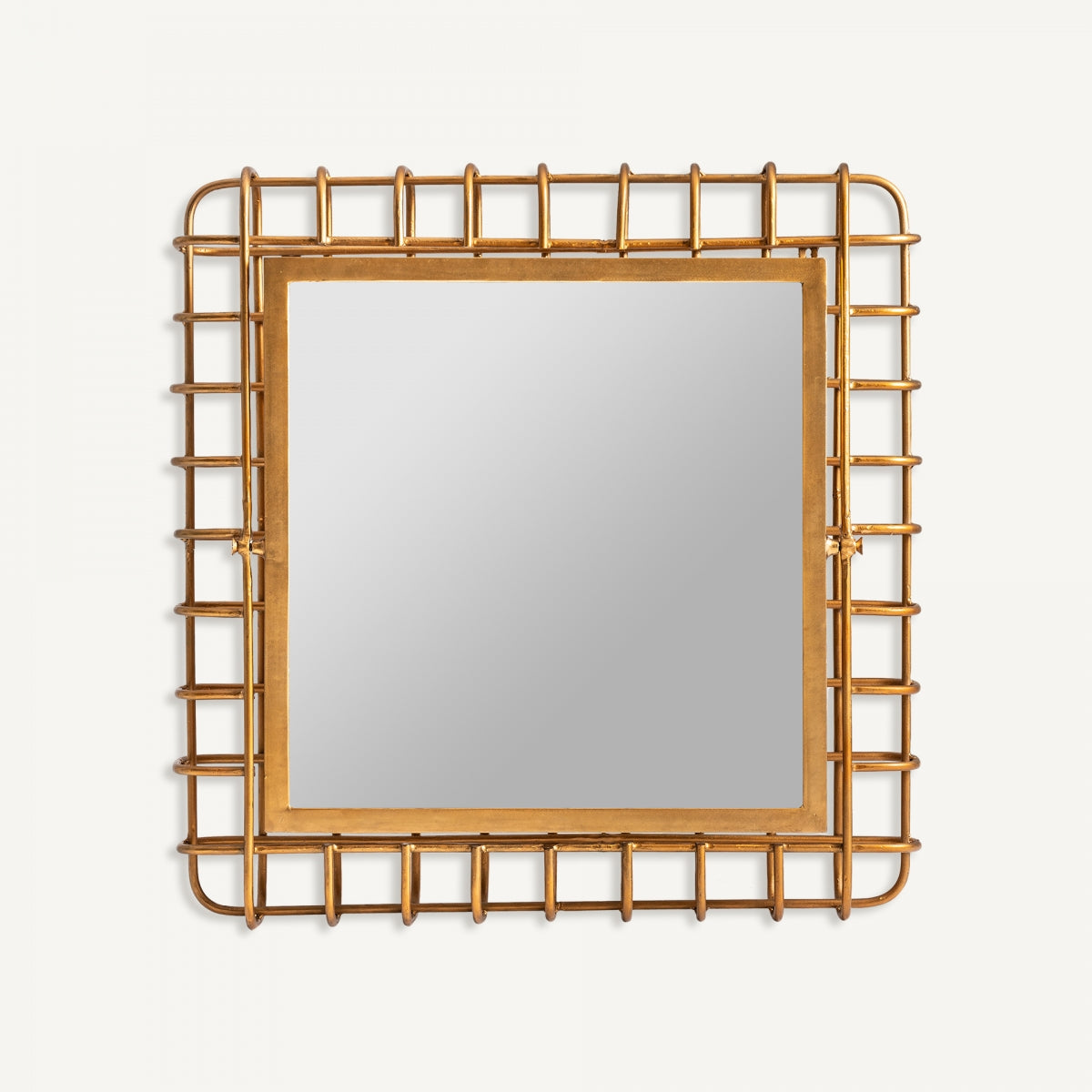 Miroir carré en verre et laiton | VICAL Vex | REMO, mobilier et décoration d'intérieur