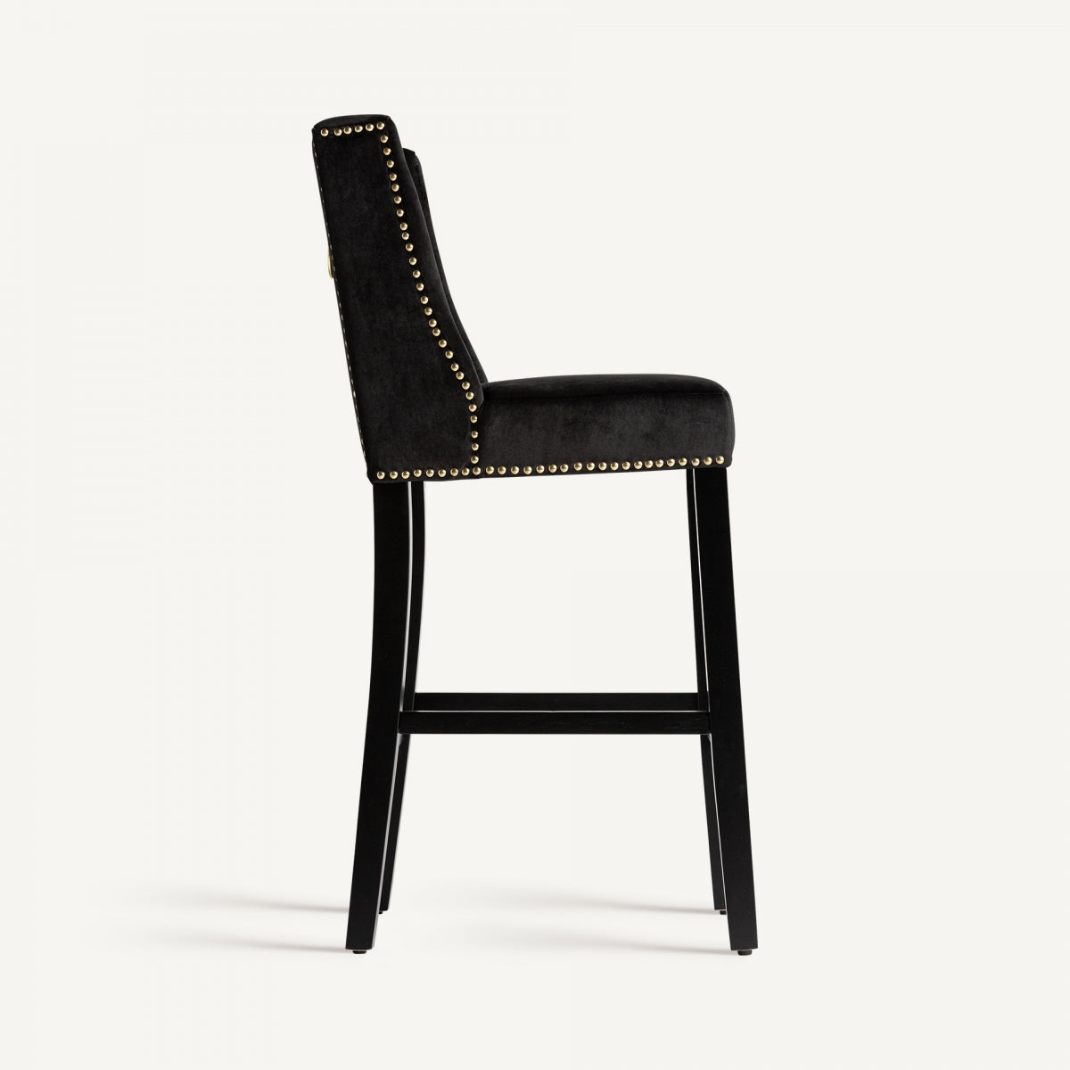 Chaise de bar capitonnée en velours noir | Vical Dachwig | REMO, mobilier et décoration d'intérieur