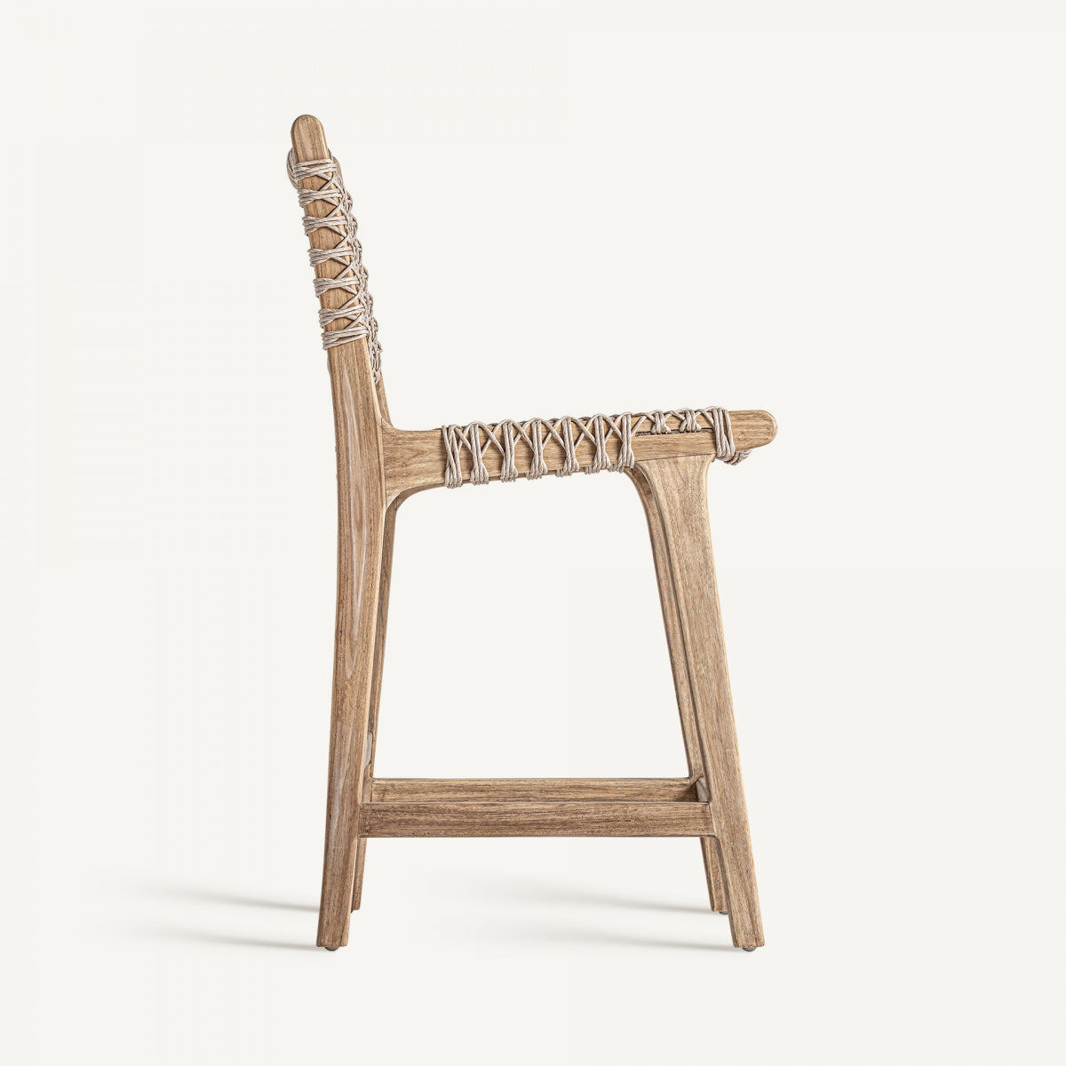 Chaise de bar d'extérieur en bois de teck | Vical Beardon | REMO, mobilier et décoration d'intérieur