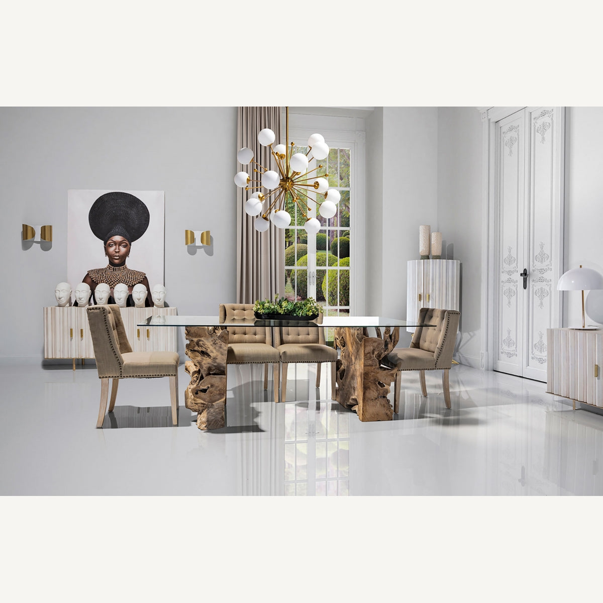 Buffet en bois de manguier blanc | Vical Lure | REMO, mobilier et décoration d'intérieur