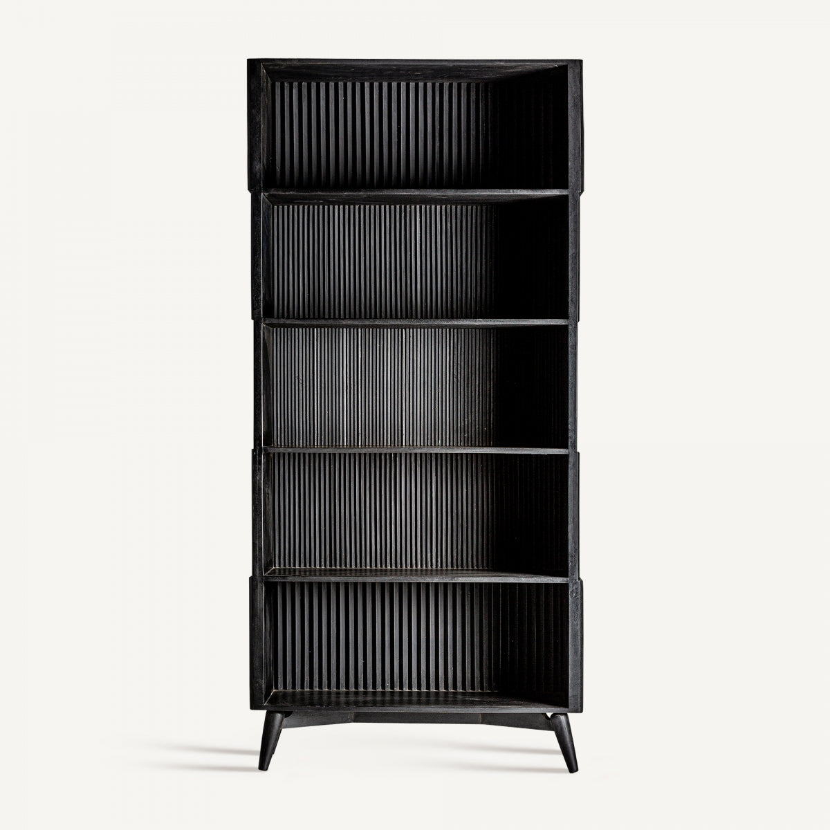 Bibliothèque en manguier noir plissé | Vical Wood | REMO, mobilier et décoration d'intérieur