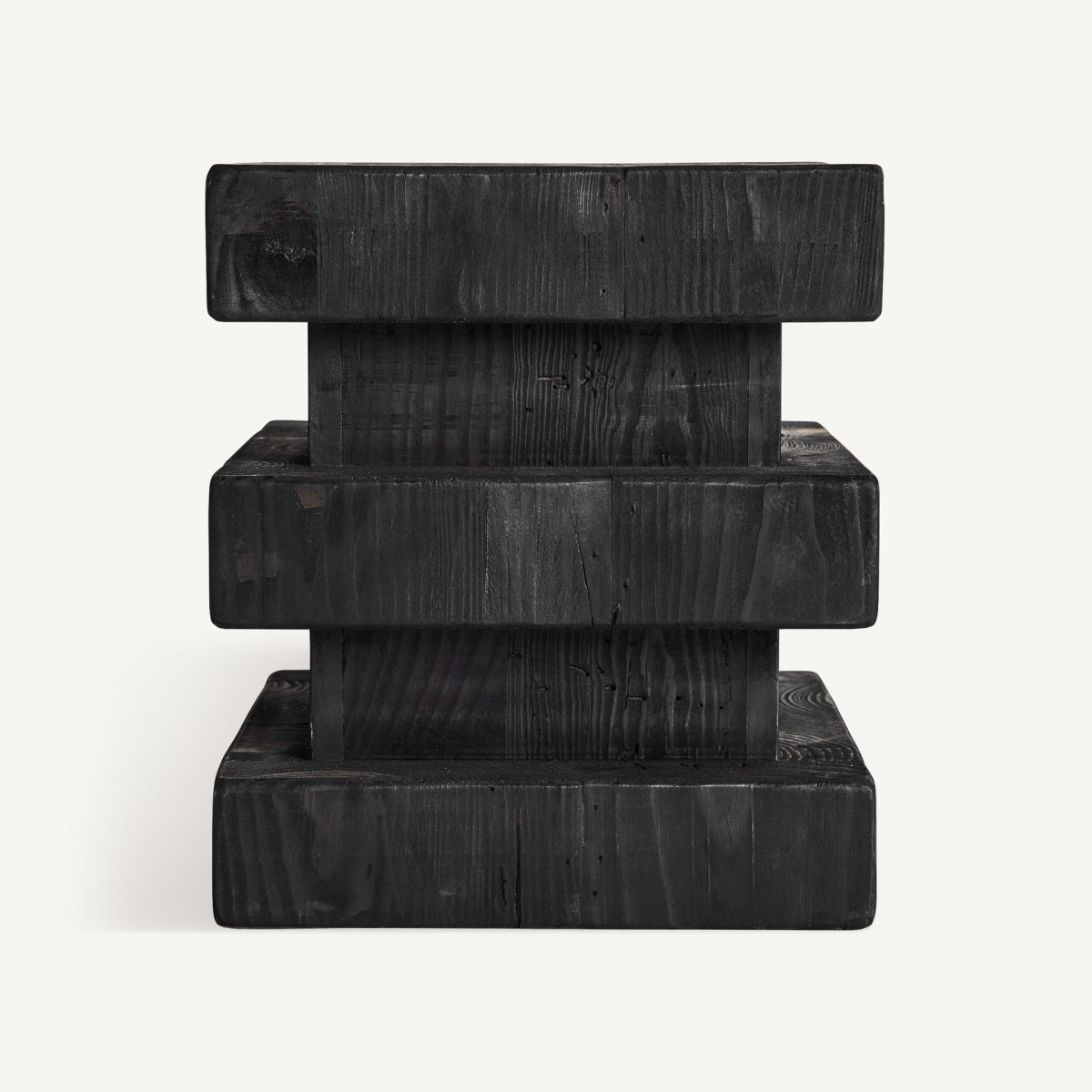 Black Pine Wood Stool | Vical Vievy