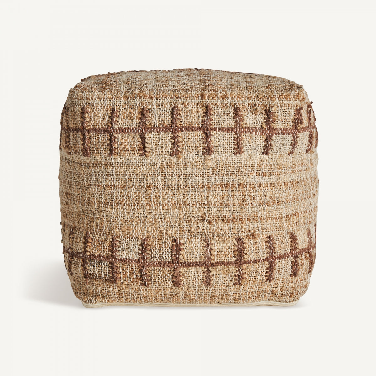 Pouf carré en jute et coton | Vical Mittet | REMO, mobilier et décoration d'intérieur