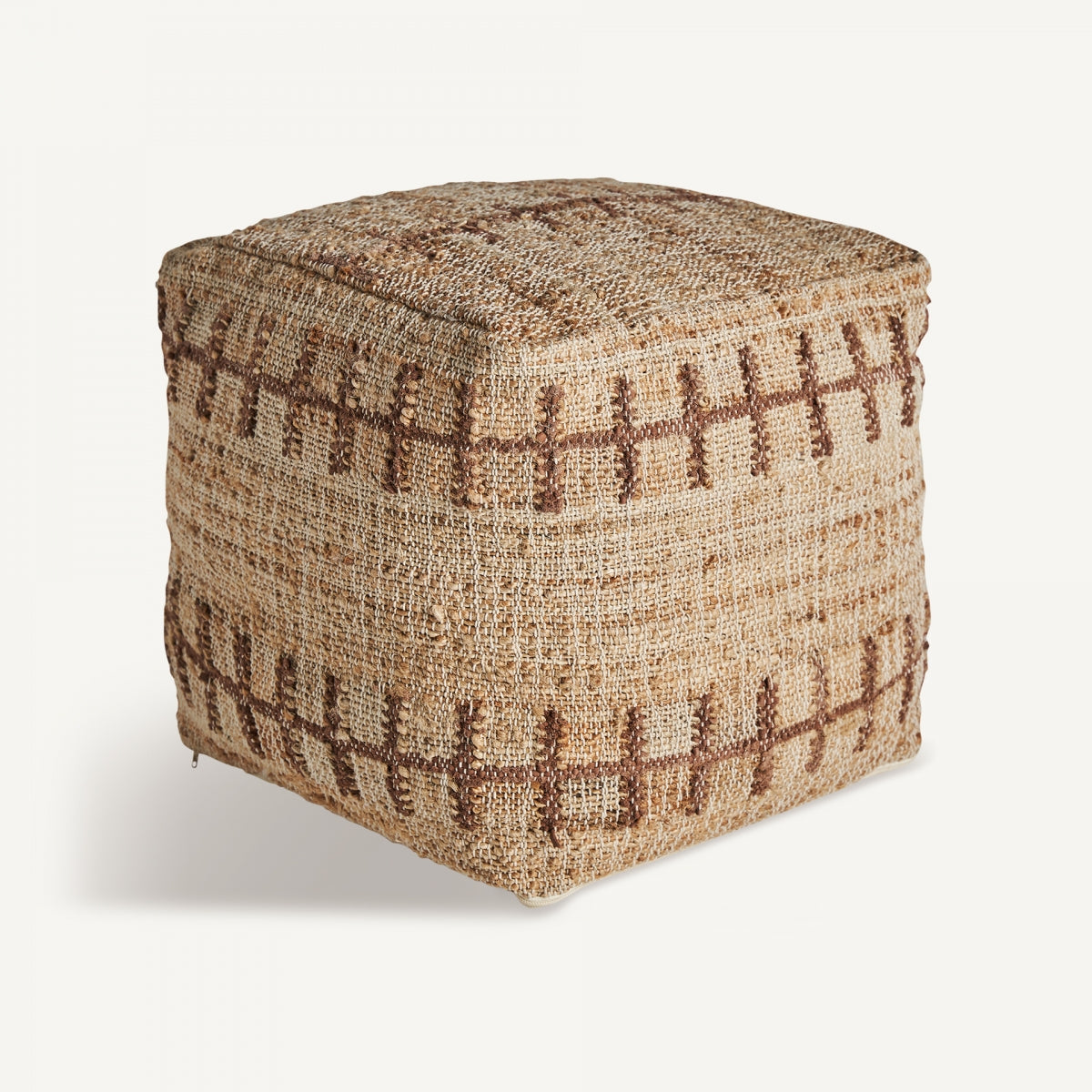 Pouf carré en jute et coton | Vical Mittet | REMO, mobilier et décoration d'intérieur