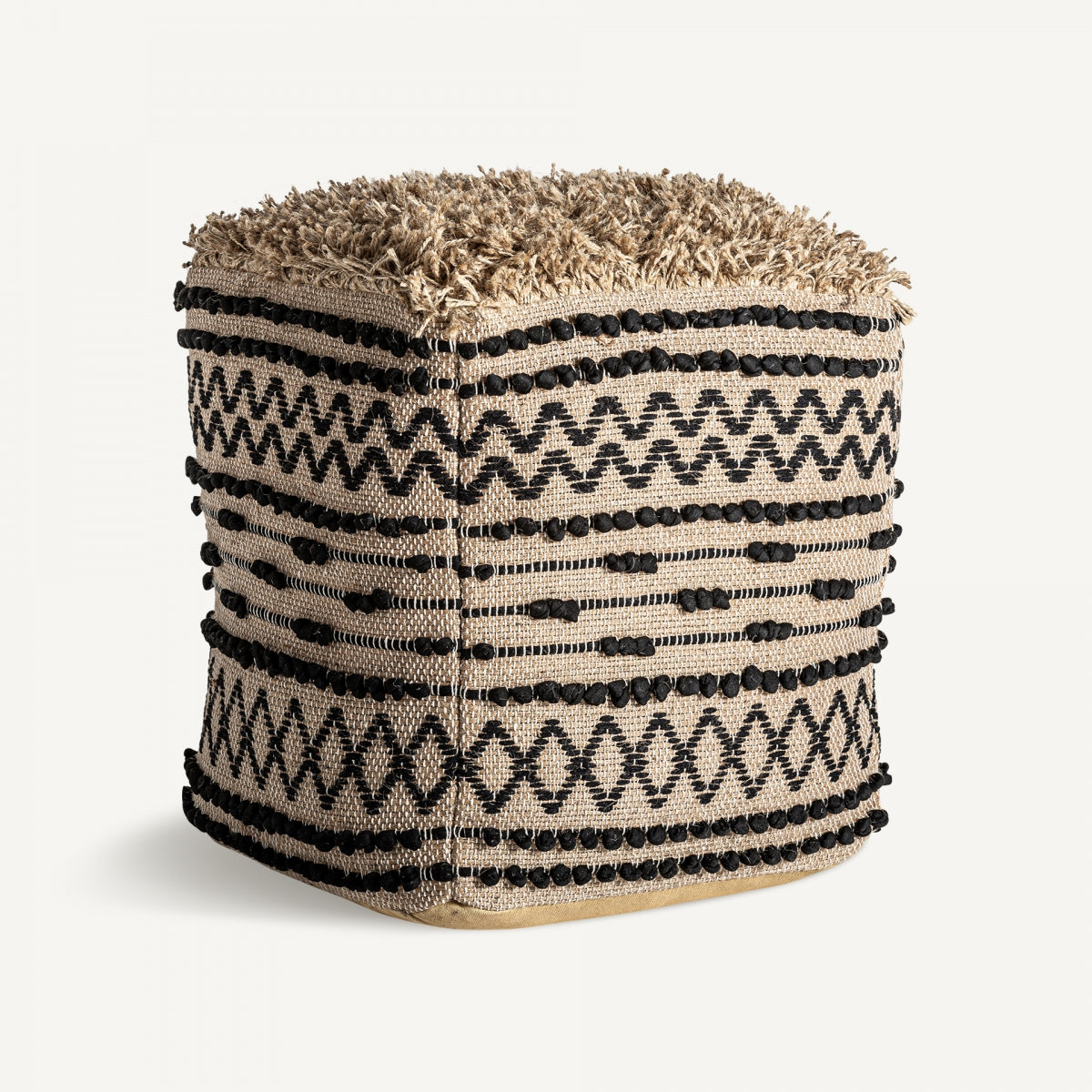 Pouf en jute et coton | Vical Puff | REMO, mobilier et décoration d'intérieur