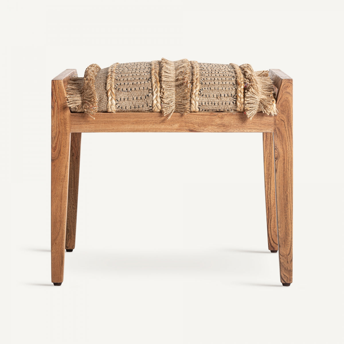 Pouf en manguier et jute | Vical Clarke | REMO, mobilier et décoration d'intérieur