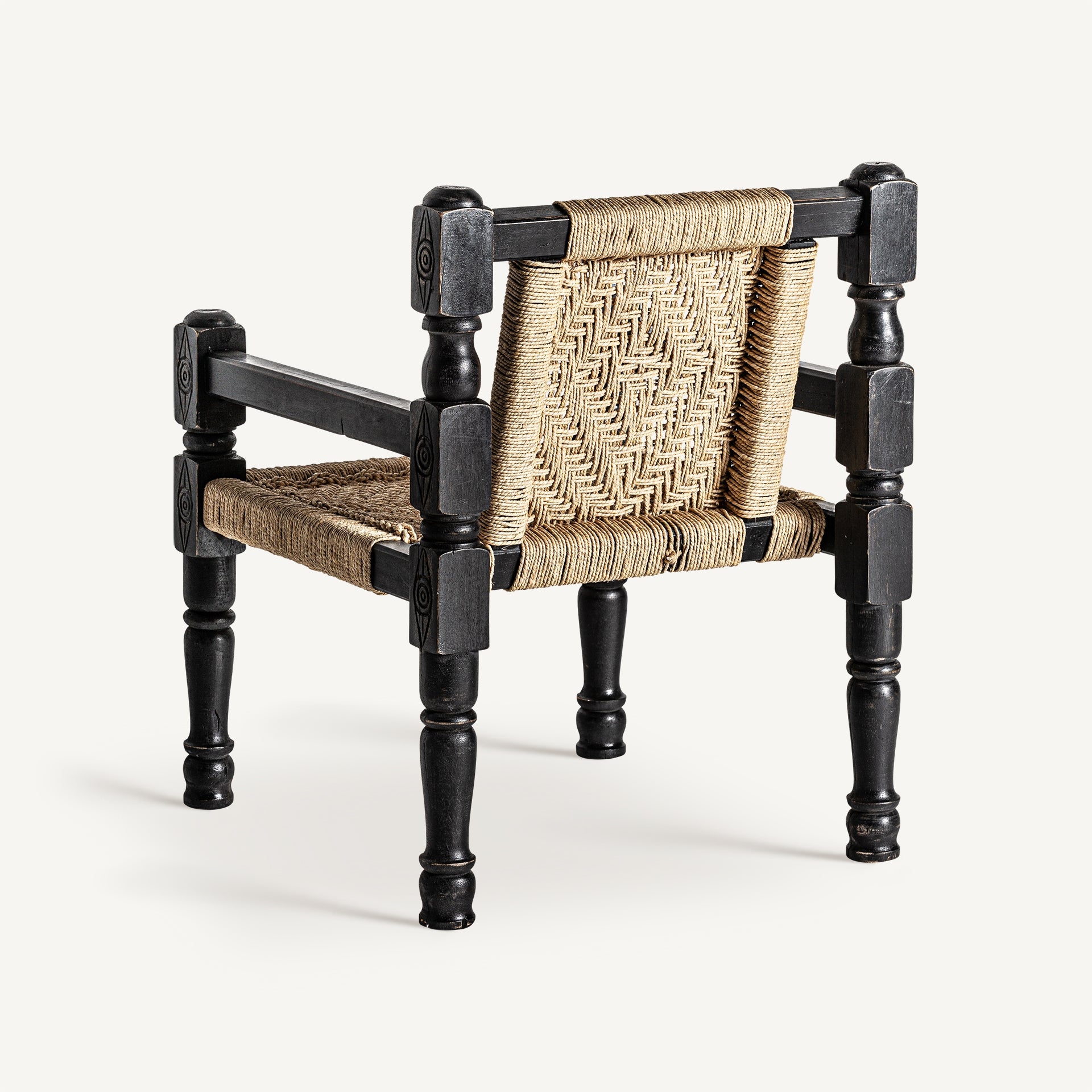 Fauteuil bois récupéré corde style nordique | VICAL Backlyn