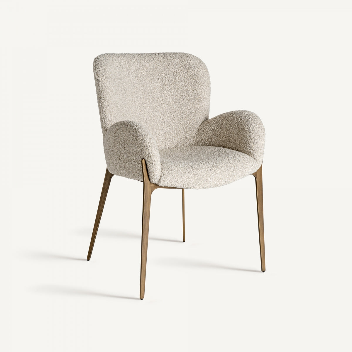 Chaise de salle à manger bouclé crème | Vical Besne | REMO, mobilier et décoration d'intérieur