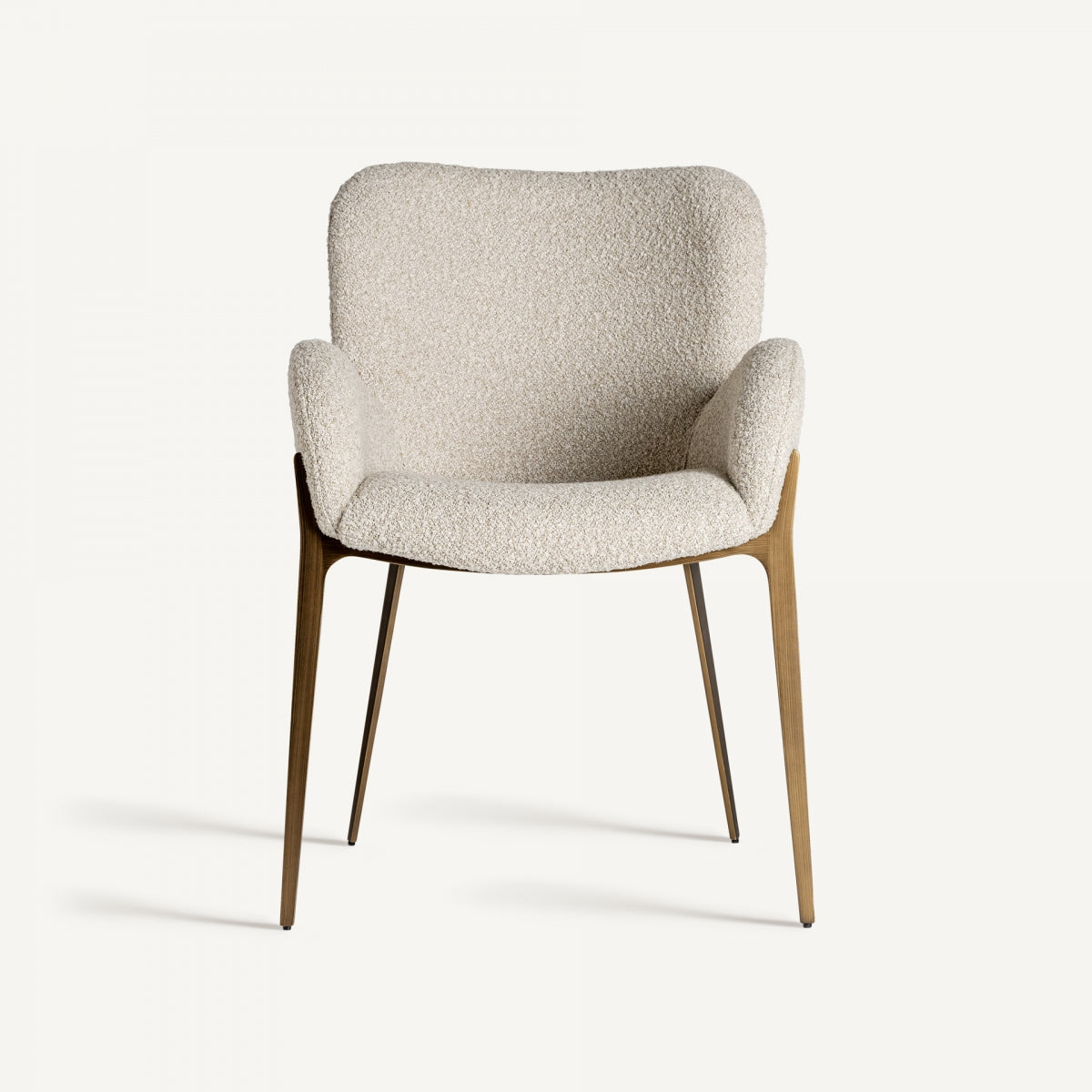 Chaise de salle à manger bouclé crème | Vical Besne | REMO, mobilier et décoration d'intérieur