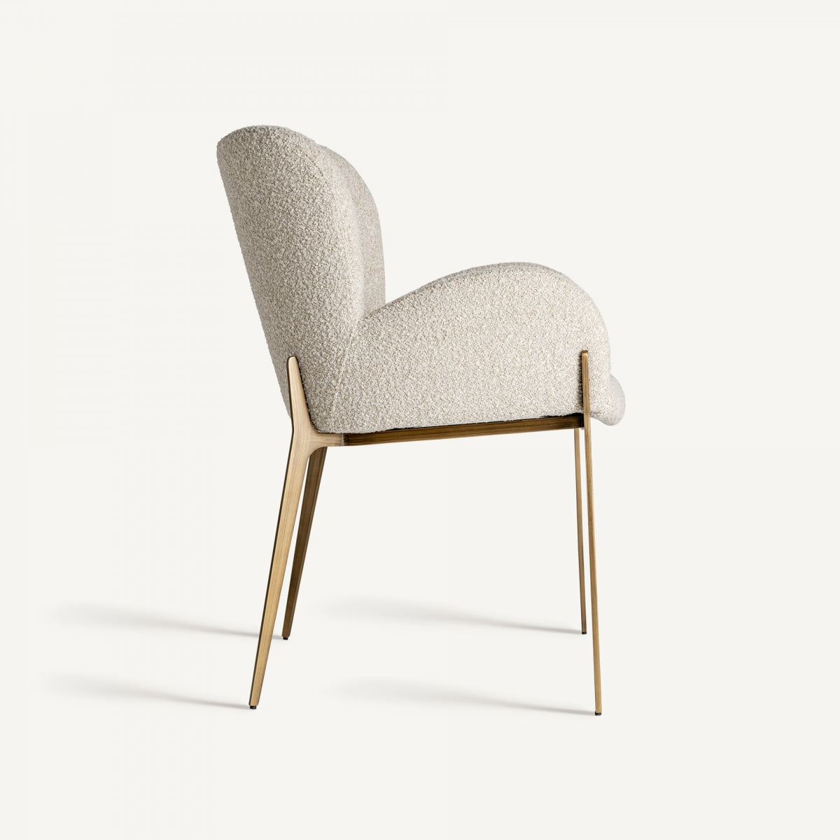 Chaise de salle à manger bouclé crème | Vical Besne | REMO, mobilier et décoration d'intérieur