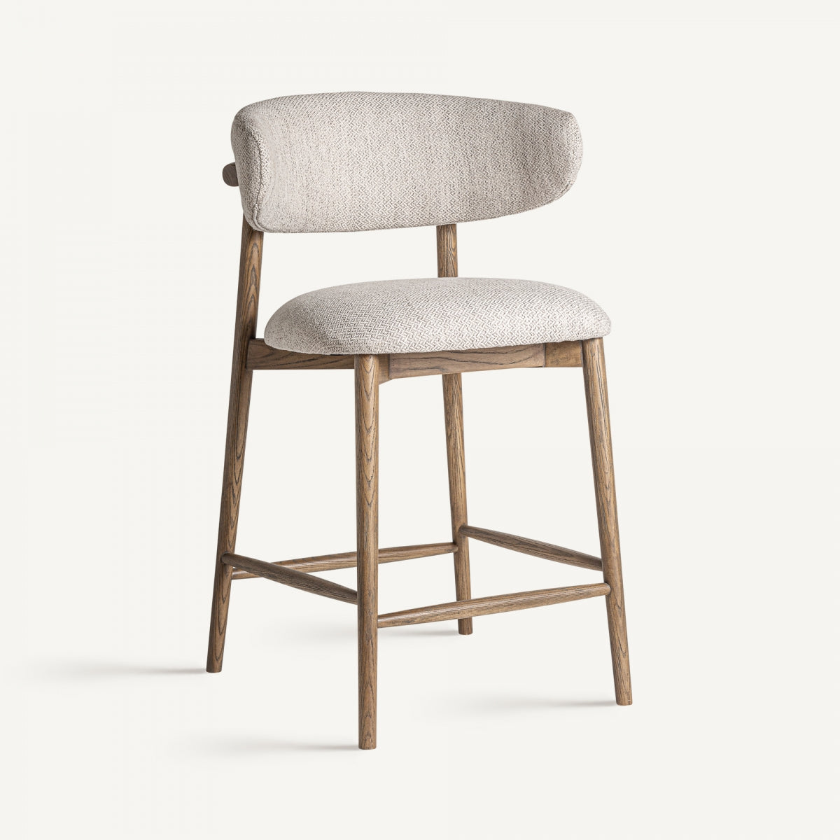 Tabouret de bar en tissu beige | Vical Laires | REMO, mobilier et décoration d'intérieur