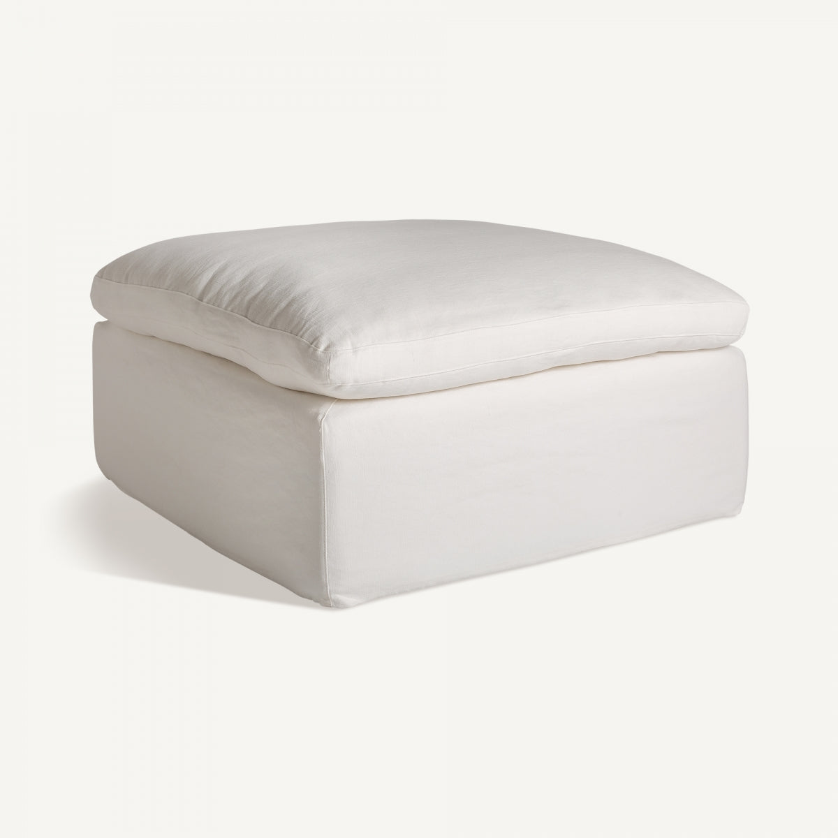 Module pouf en lin blanc | Vical Agde | REMO, mobilier et décoration d'intérieur