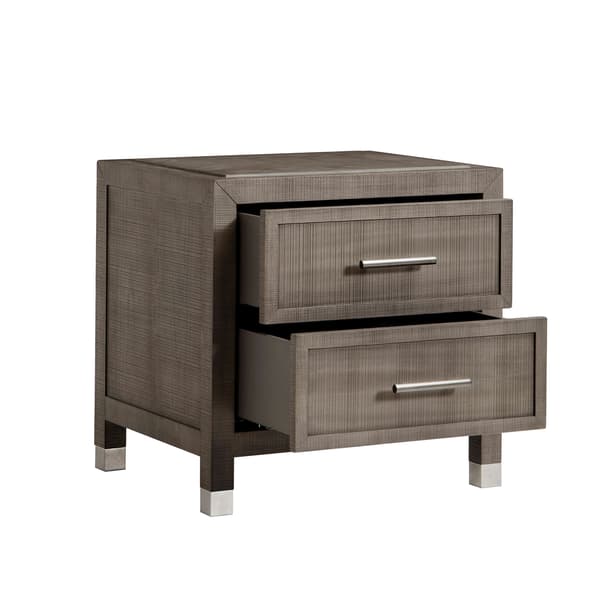 Table de chevet Raffles 2 Drawer Grey | Andrew Martin - vue de détail | REMO-HOME