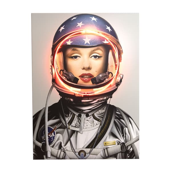 Sculpture néon Space Girl Marilyn Silver | Andrew Martin - vue principale | REMO-HOME