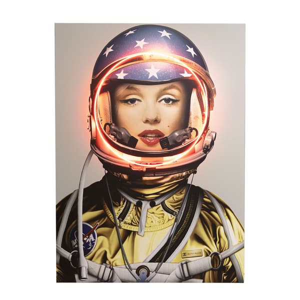 Sculpture néon Space Girl Marilyn Gold | Andrew Martin - vue principale | REMO-HOME