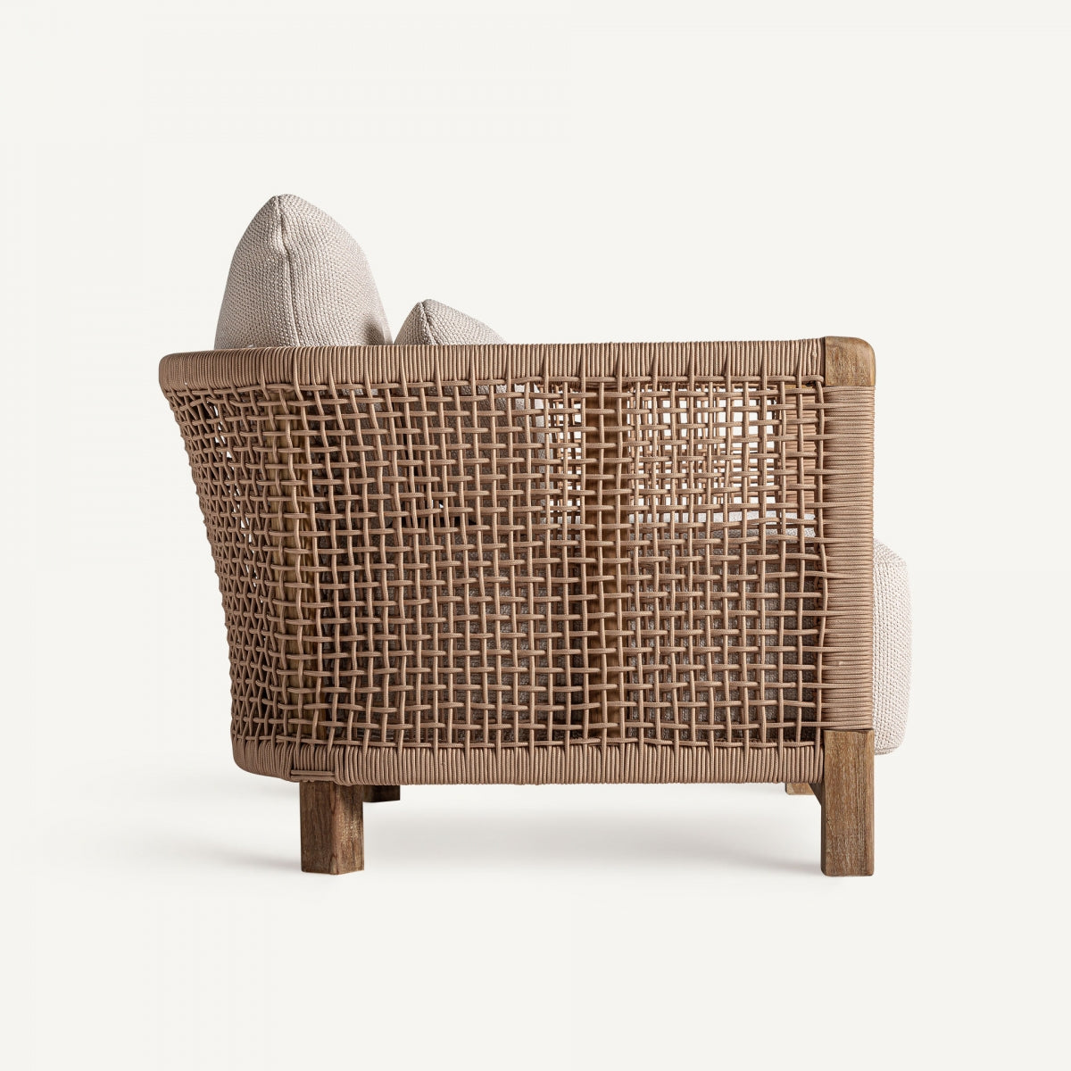 Fauteuil d'extérieur en tissu beige | VICAL Trena