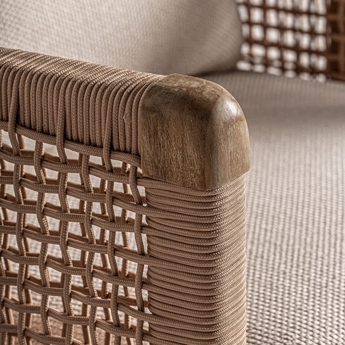 Fauteuil d'extérieur en tissu beige | VICAL Trena