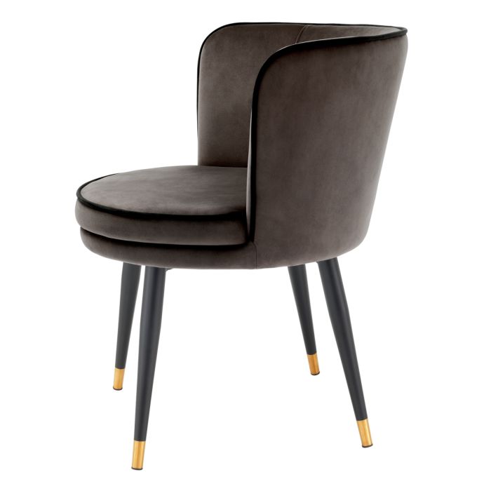 Chaise de salle à manger en velours gris | Eichholtz Grenada
