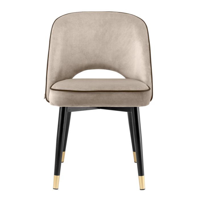 Chaise de salle à manger en velours greige (lot de 2) | Eichholtz Cliff