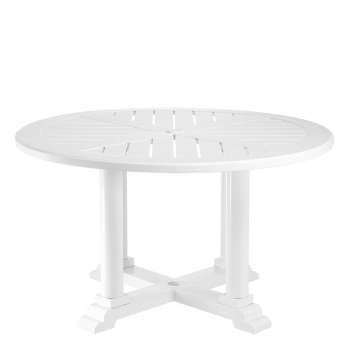 Table ronde extérieure en métal blanc | Eichholtz Bell Rive S
