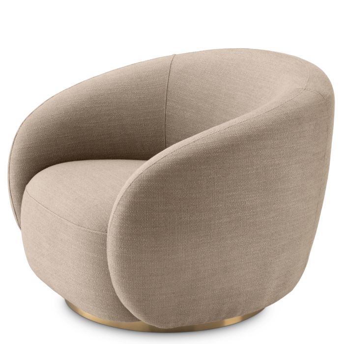 Fauteuil pivotant en tissu sable | Eichholtz Brice