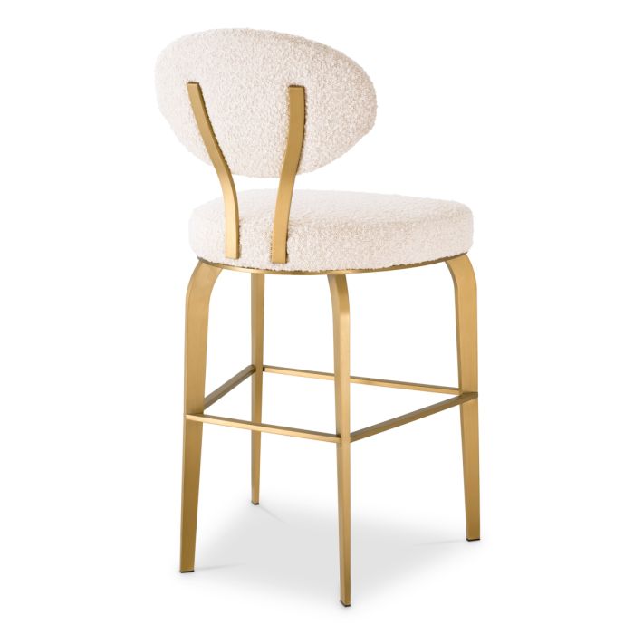 Chaise de comptoir dorée bouclé crème | Eichholtz Dorrego