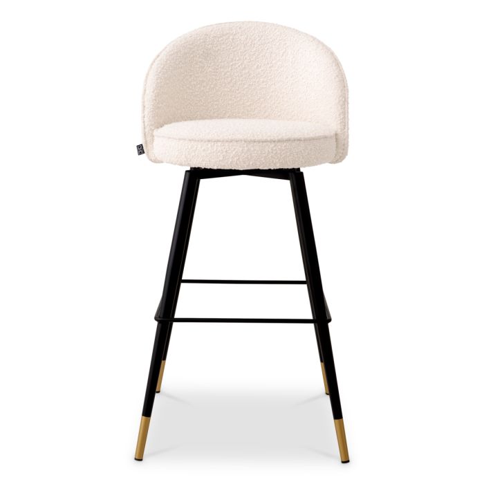 Chaise de bar bouclé crème (lot de 2) | Eichholtz Cooper