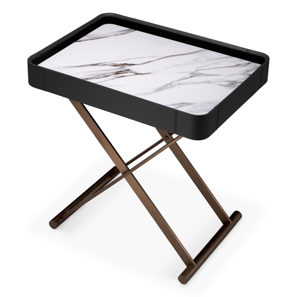 Plateau butler en cuir marron | Eichholtz Monarch - vue d'ambiance | REMO-HOME