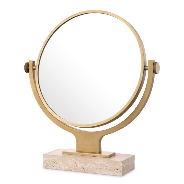 Miroir de table doré en travertin | Eichholtz Briançon