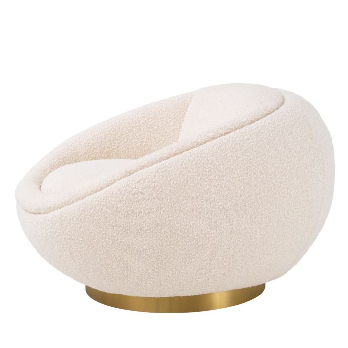Fauteuil bouclé crème | Eichholtz Bollinger