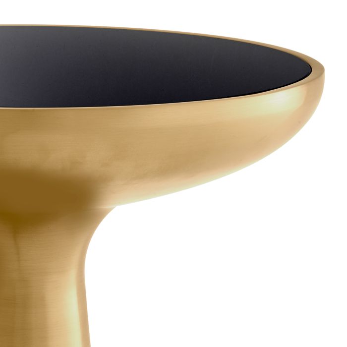 Table d'appoint en laiton brossé et verre noir | Eichholtz Lindos Low