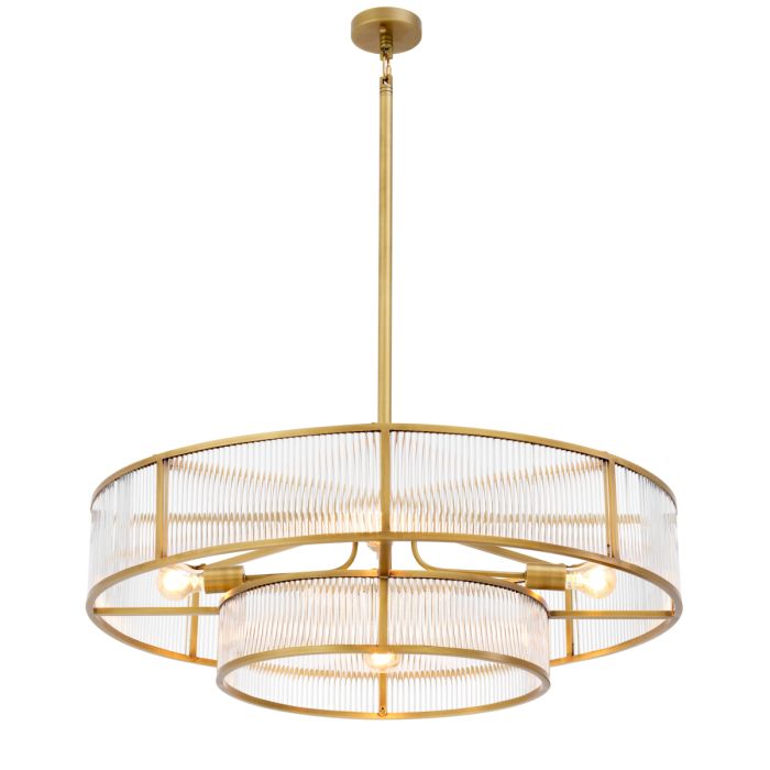 Lustre doré en verre transparent | Eichholtz Montparnasse