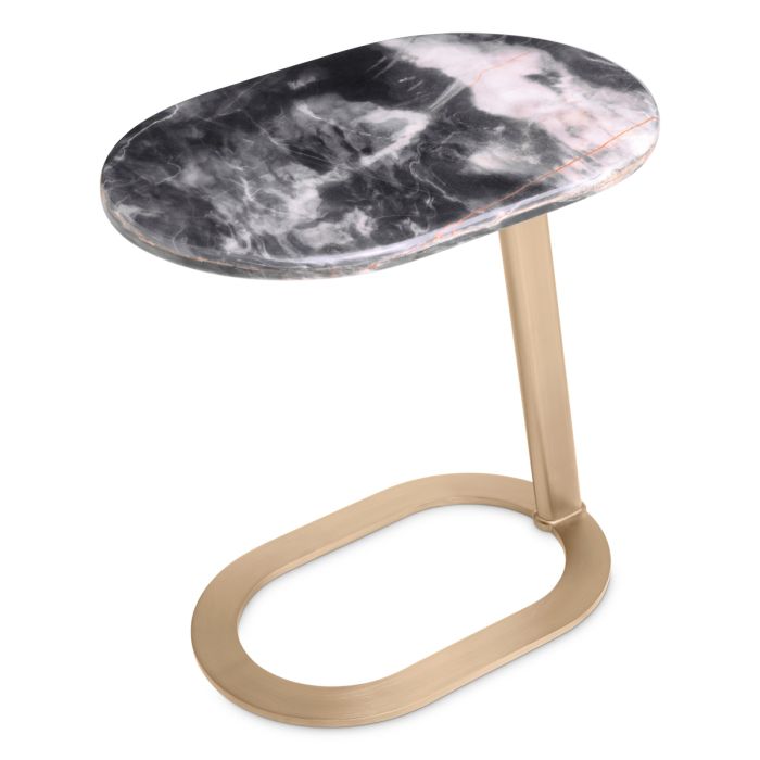 Table d'appoint dorée en marbre noir | Eichholtz Oyo