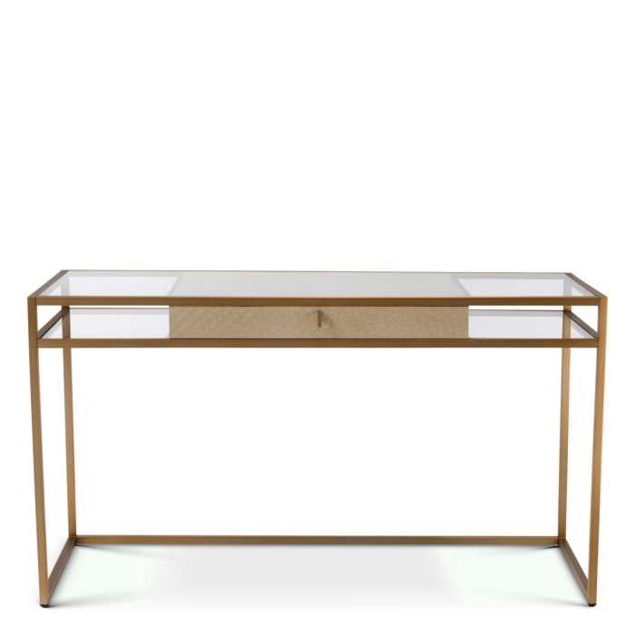 Bureau en chêne tressé et laiton brossé | Eichholtz Napa Valley