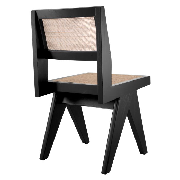 Chaise de salle à manger noire en rotin | Eichholtz Niclas