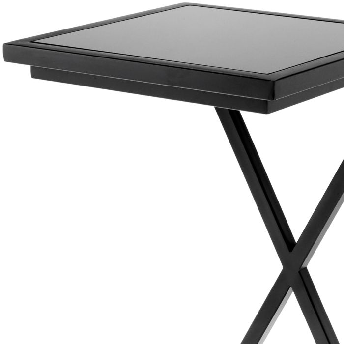 Table d'appoint en bronze et verre noir | Eichholtz Cross