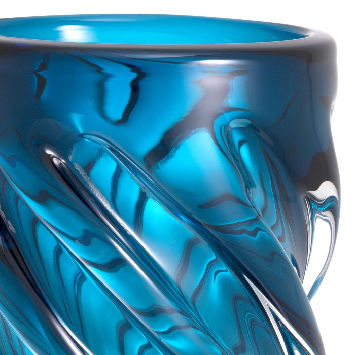 Vase en verre soufflé bleu | Eichholtz Angelito L