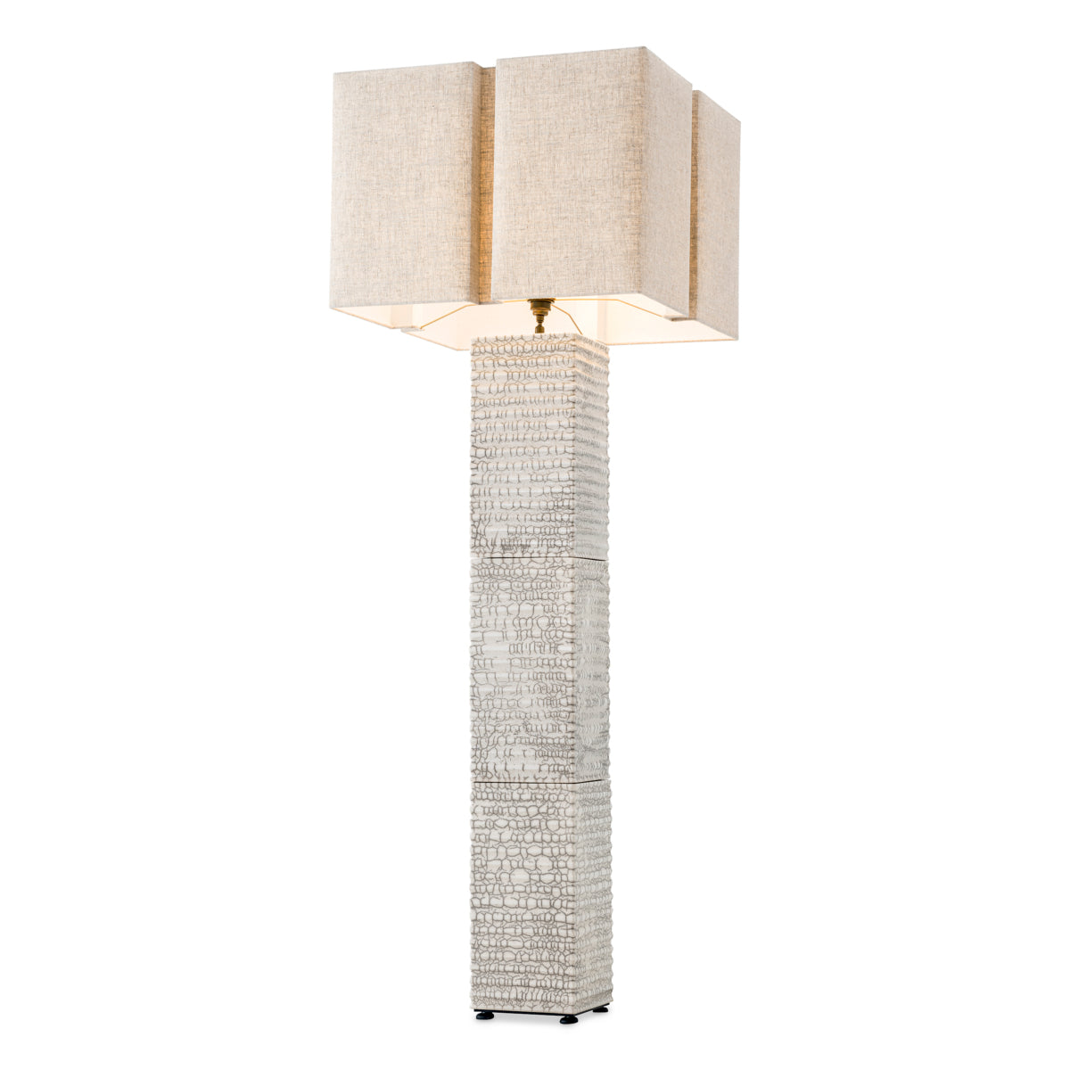 Lampadaire en céramique raku craquelée blanche avec abat-jour | Eichholtz Division - vue d'ambiance | REMO-HOME